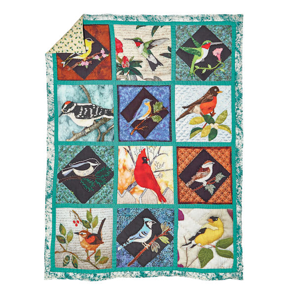 Product image for PRE-ORDER Backyard Birds Quilted Throw