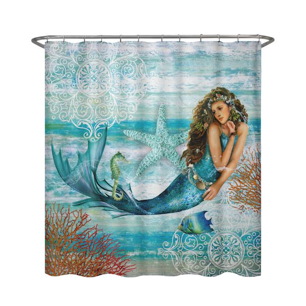 Product image for Swimming Mermaid Shower Curtain