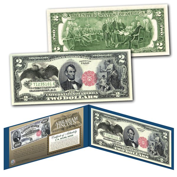 Product image for 1880 Series Lincoln Design New $2 Dollar Banknote