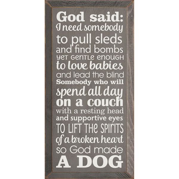 Product image for So God Made A Dog Sign