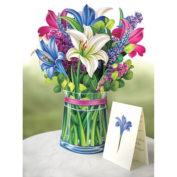 Product image for Lilies And Lupines Life Size Pop-Up Greeting Card