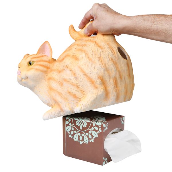 Product image for Cat Butt Tissue Dispenser - Orange Tabby