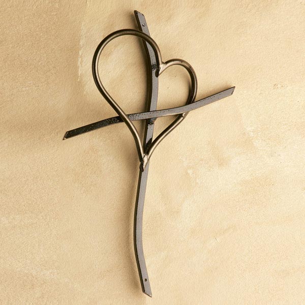 Product image for Promise Cross with Heart Metal Wall Art by Patrick Neuwirth