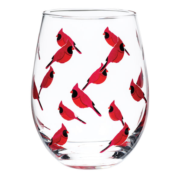 Product image for Birds Stemless Glass Set of 4 - Cardinals