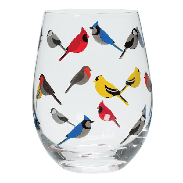 Product image for Birds Stemless Glass Set of 4 - Feathered Friends