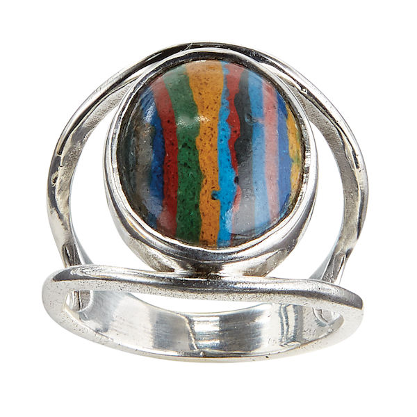 Product image for Rainbow Calsilica and Lapis Ring