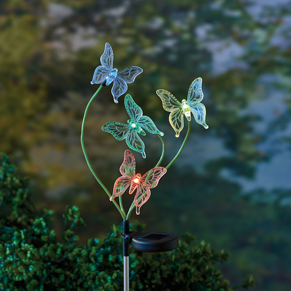 Product image for Color-Changing Solar Butterfly Garden Stake