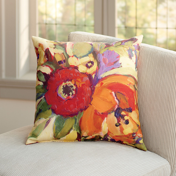 Product image for Floral Tapestry Poppy Pillow