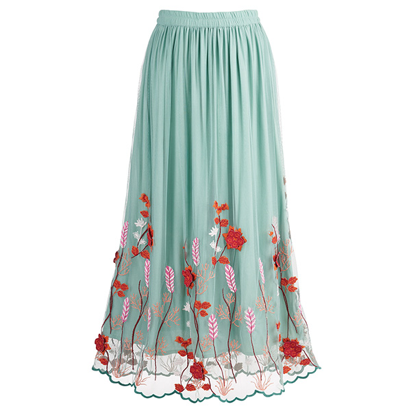 Product image for Embroidered Wildflowers Skirt