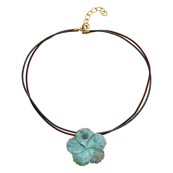Product image for Verdigris Pansy Necklace