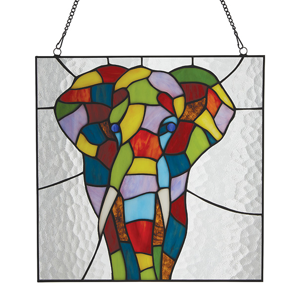 Product image for Elephant Stained Glass Panels