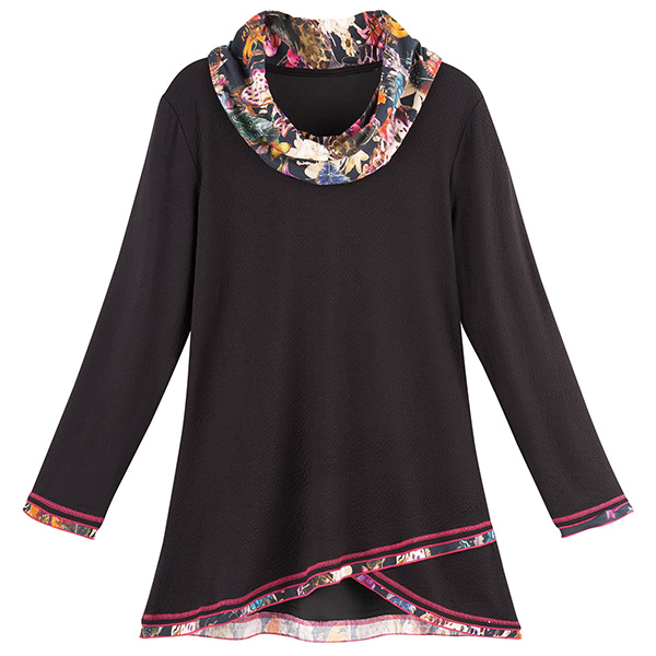Product image for Floral Print Cowl Neck Tunic