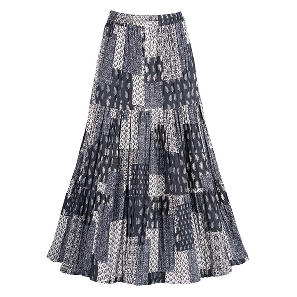 Product image for Patchwork Print Reversible Broomstick Skirt