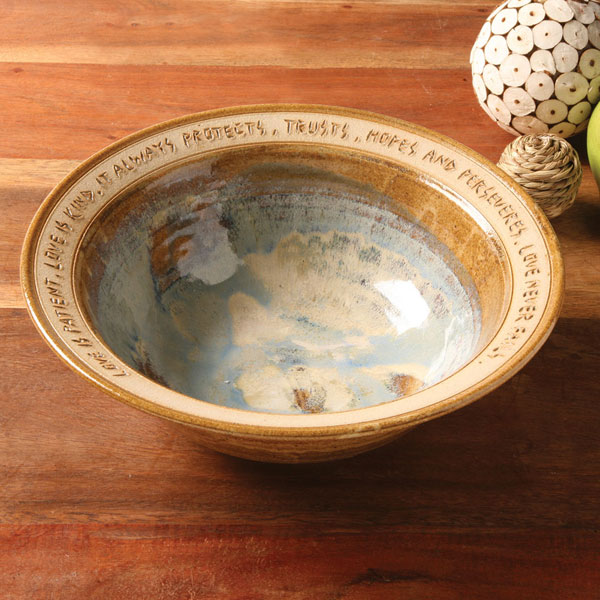 Product image for Love Is Patient Artist-Made Stoneware Wedding Bowl