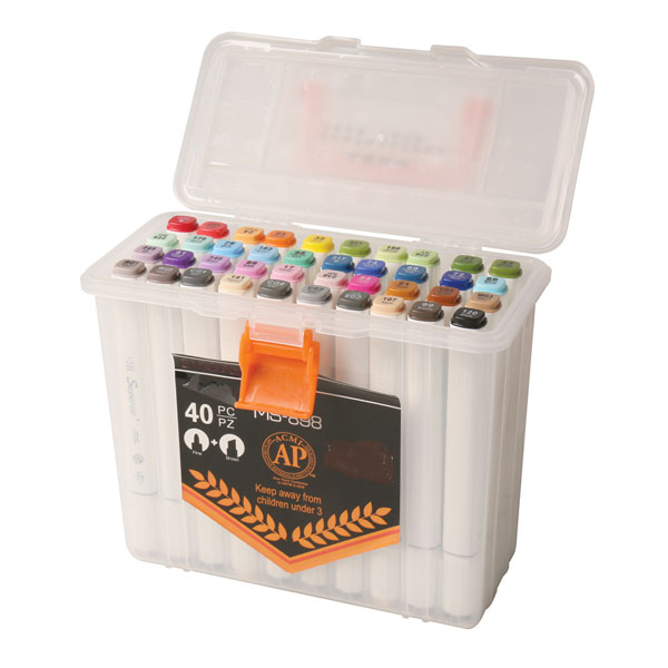 Product image for The Ultimate Dual-Tip Artist's Markers Set - 40 Colors