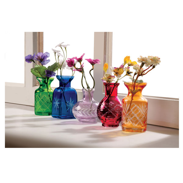 Product image for Petite Glass Bud Vases - Set of 5