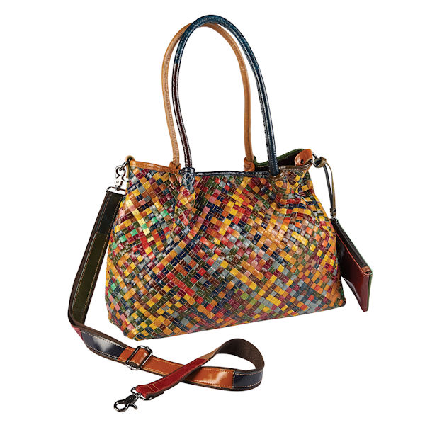 Product image for Woven Leather Tote Bag