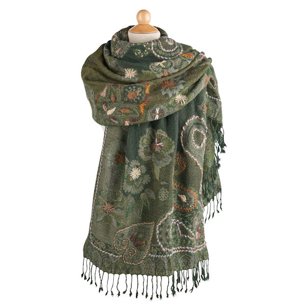 Product image for Emerald Garden Embroidered Wrap