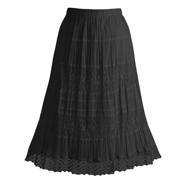 Boho Lace Trim Skirt with Silk Lining | Wireless