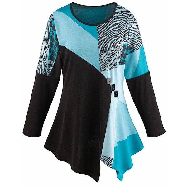 Product image for Turquoise Regal Long Sleeve Tunic