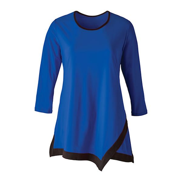 Product image for Emboldened Border Tunic Top - 3/4 Sleeve