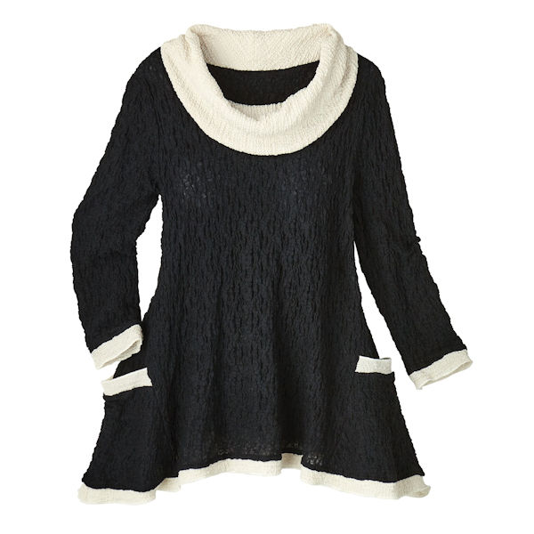 Product image for Textured Dress-Up Cowl Neck Tunic