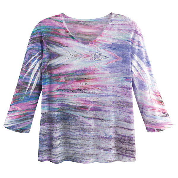 Product image for Lilac Marbling Ladies' V-Neck T-shirt