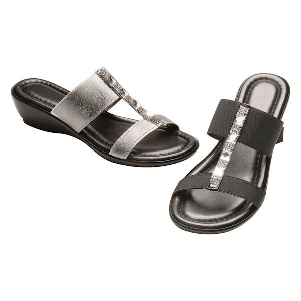 Product image for Easy Street® Bejeweled Duo-Strap Italian Sandal