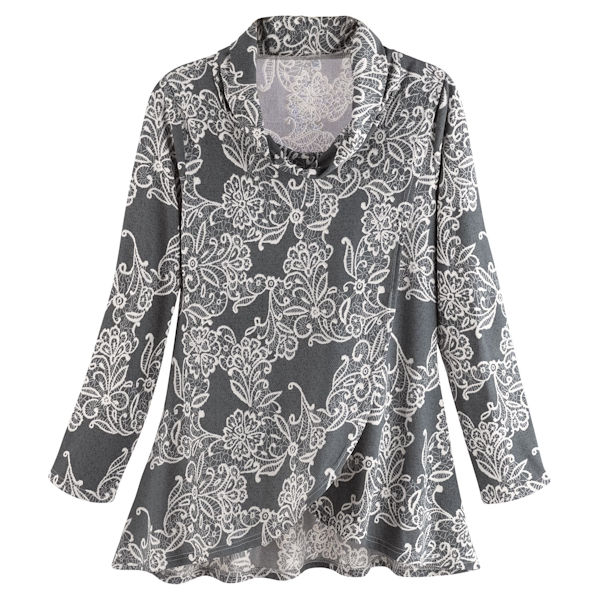 Product image for Filigree-Print Cowlneck Top