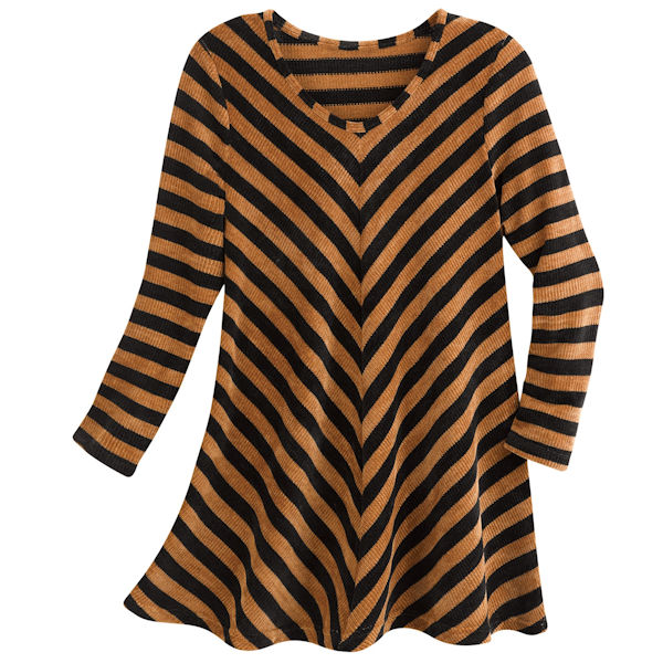 Product image for Vee Stripe Chenille Sweater-Knit Tunic