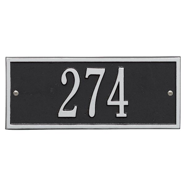 Product image for Whitehall Personalized Cast Metal Address Plaque - Small Hartford Custom House Number Sign - 10.5' x 4.25' - Allows Special Characters