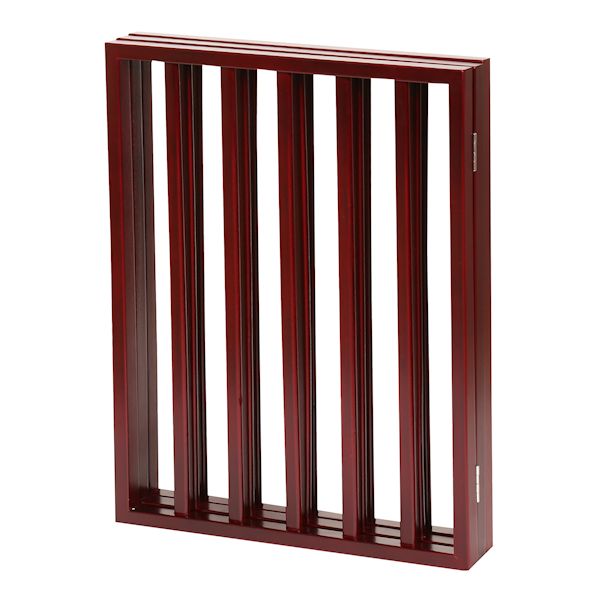 Product image for Home District Freestanding Pet Gate, Solid Wood 3-Panel Tri-Fold Folding Dog Gate Dog Fence for Doorways Stairs Decorative Pet Barrier - Mahogany Traditional Slat, 54' x 24'