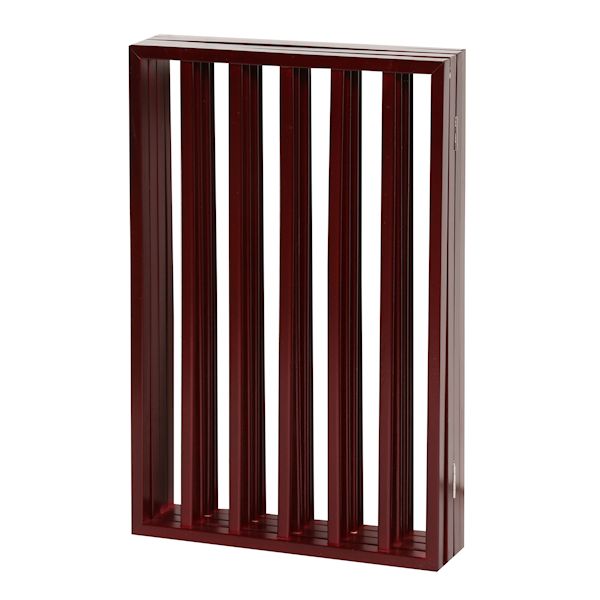 Product image for Home District Freestanding Pet Gate, Solid Wood 3-Panel Tri-Fold Folding Dog Gate Dog Fence for Doorways Stairs Decorative Pet Barrier - Mahogany Traditional Slat, 71' x 27'