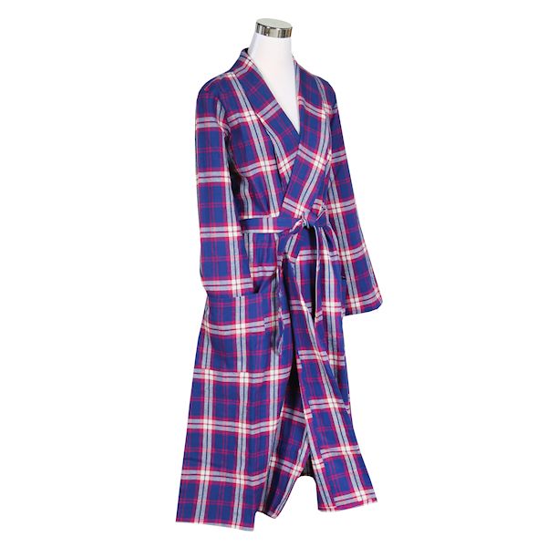 Product image for Metropolitan Womens Plaid Flannel Robe - Lightweight Shawl Collar Bathrobe