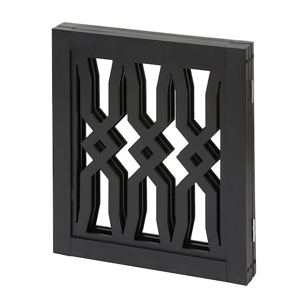 Product image for ETNA Freestanding Wood Pet Gate - Twist Design 3-Panel Tri Fold Dog Fence for Doorways, Stairs - Indoor/Outdoor Pet Barrier - Black 48'W x 19' Tall
