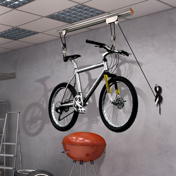 Great Working Tools Rail Bike Hoist, Ceiling Mounted Bike Lift Pulley System