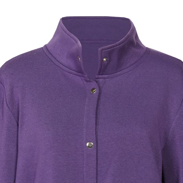 CATALOG CLASSICS Womens Fleece Jacket Snap Front Cardigan Sweatshirt for  Women, 1X, Navy