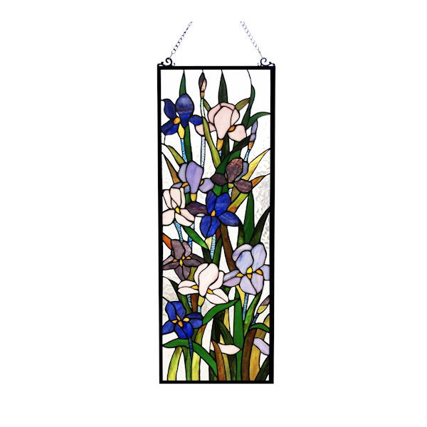 Product image for Irises Stained Glass Panel