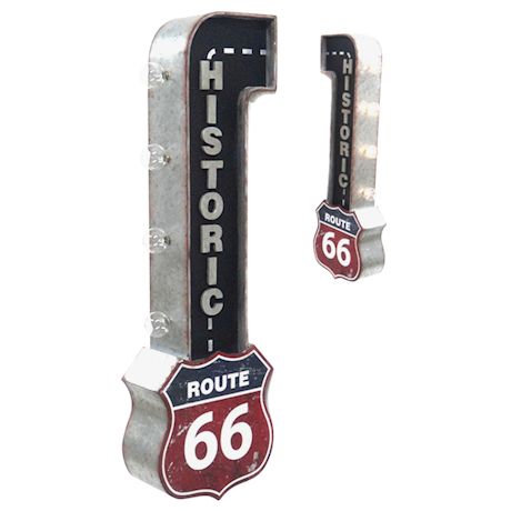 3-D Route 66 Light-Up Sign