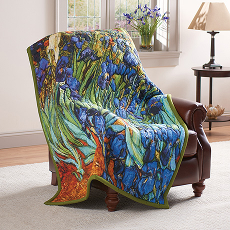 Irises Quilted Throw