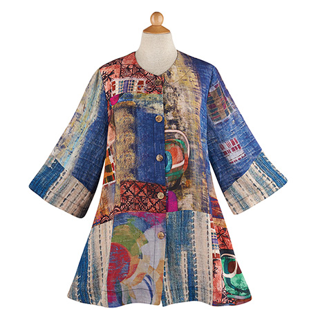 Abstract Collage Swing Jacket