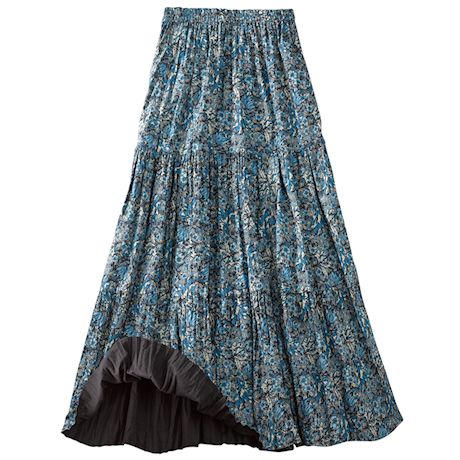 Reversible Blue Lagoon/Black Broomstick Skirt