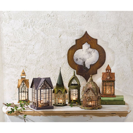 Glass Panel Candle Lantern Architectural Design in Metal Frame - Windale