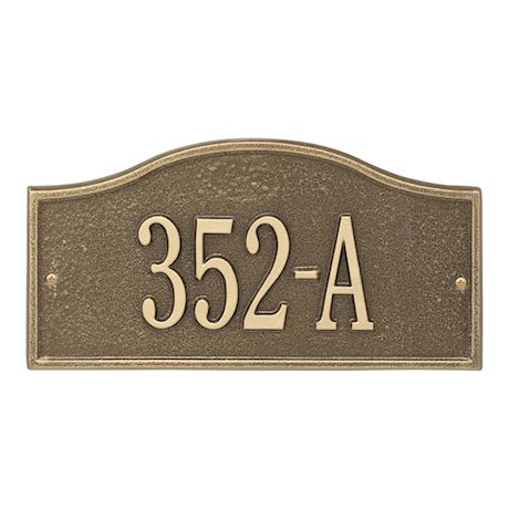 Whitehall Personalized Cast Metal Address Plaque - Small Rolling Hills Custom House Number Sign - 12' x 6' - Allows Special Characters