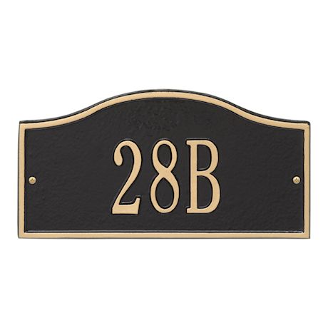 Whitehall Personalized Cast Metal Address Plaque - Small Rolling Hills Custom House Number Sign - 12" x 6" - Allows Special Characters
