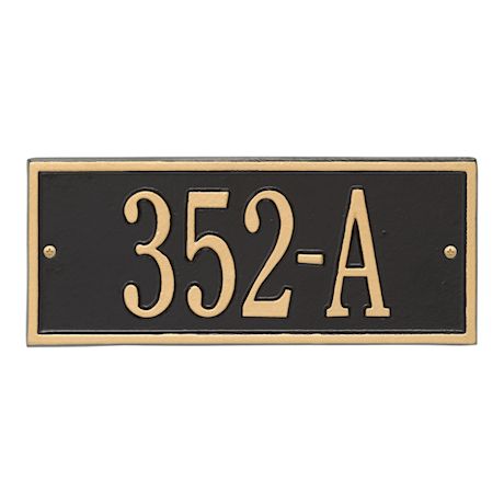 Whitehall Personalized Cast Metal Address Plaque - Small Hartford Custom House Number Sign - 10.5' x 4.25' - Allows Special Characters