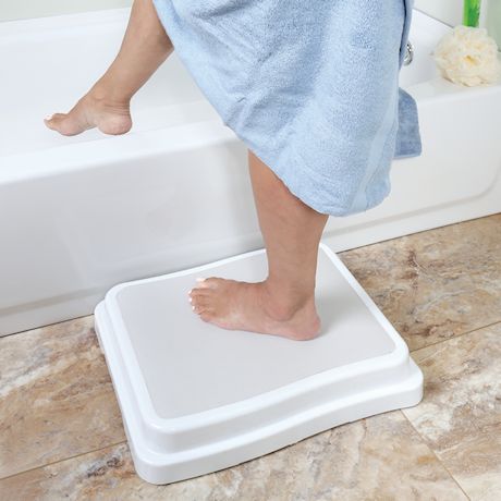Support Plus Stackable Bath Safety Step - Slip-Resistant Stepping Stool Platform for Bathroom and Household Use