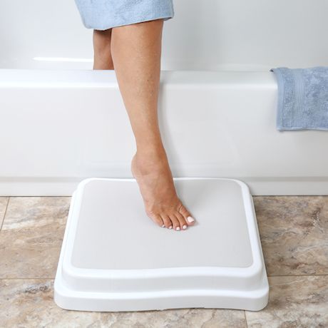 Support Plus Stackable Bath Safety Step - Slip-Resistant Stepping Stool Platform for Bathroom and Household Use