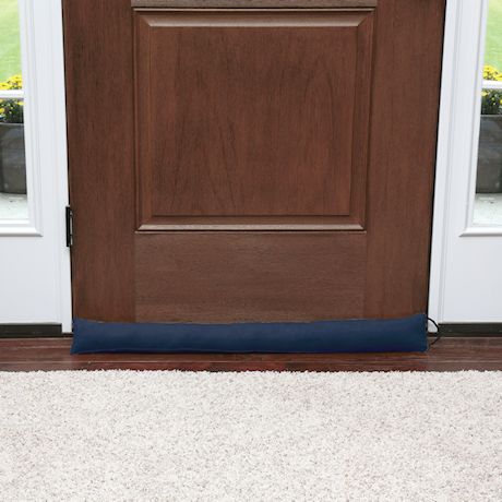 Home District Faux Suede Draft Dodger with Handle - Weighted Door and Window Breeze Guard - 35.5" Long