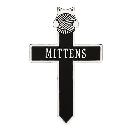 Whitehall Cat with Yarn Personalized Pet Memorial Cross Yard Sign - Remembrance Grave Marker and Garden Stake